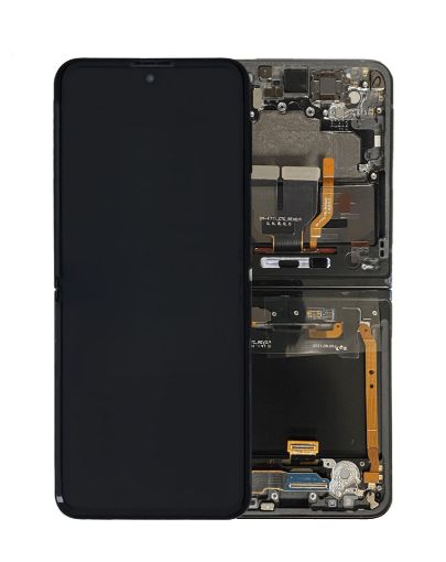 Picture of OLED Assembly with Frame for Galaxy Z Flip 3 F711 (PHANTOM BLACK) (US and International) (Service Pack)