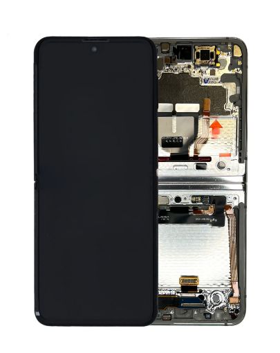 Picture of OLED Assembly with Frame for Galaxy Z Flip 3 F711 (WHITE) (US and International) (Service Pack)