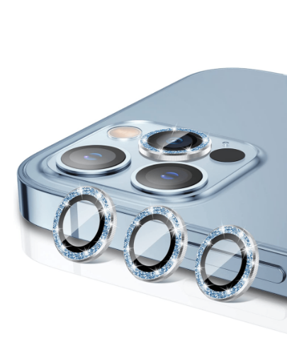 Picture of Glitter Diamond Camera Lens with HD Tempered Glass for iPhone 14 Pro / 14 Pro Max (BLUE)