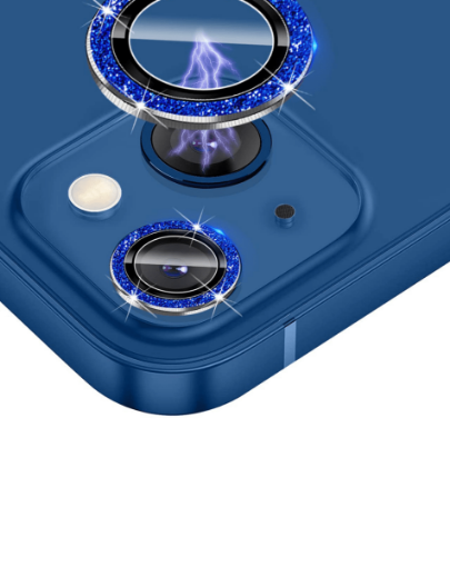 Picture of Glitter Diamond Camera Lens with HD Tempered Glass for iPhone 15 / 15 Plus (BLUE)
