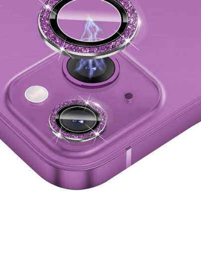 Picture of Glitter Diamond Camera Lens with HD Tempered Glass for iPhone 15 / 15 Plus (PURPLE)