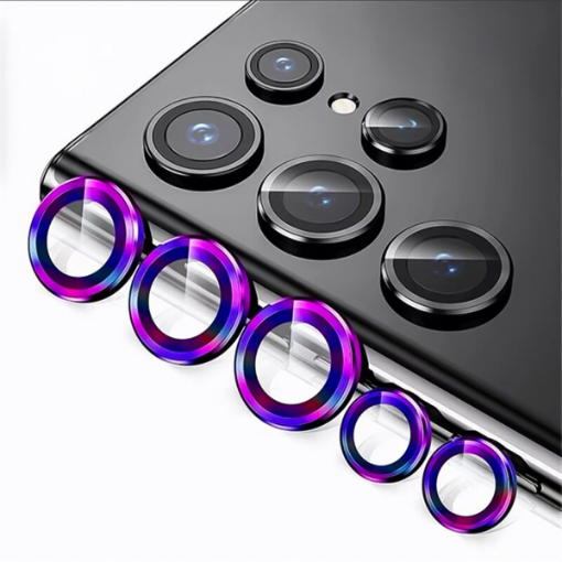 Picture of Metal Ring with HD Tempered Glass for Galaxy S23 Ultra (COLORFUL)