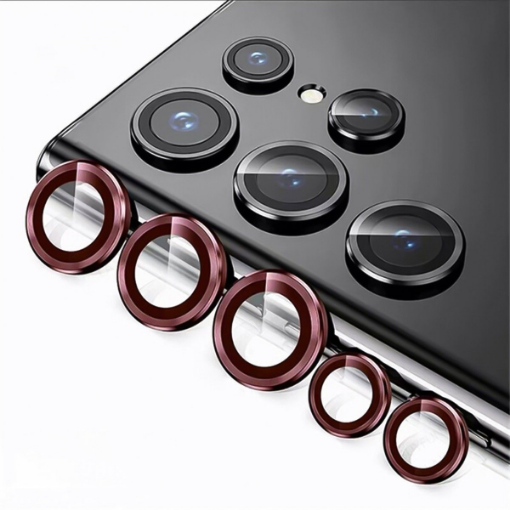 Picture of Metal Ring with HD Tempered Glass for Galaxy S23 Ultra (RED)