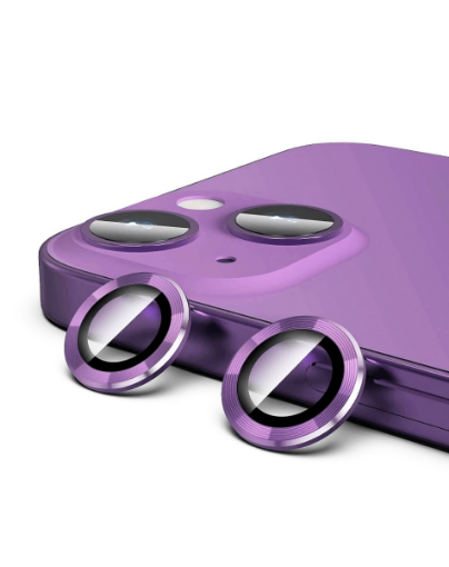 Picture of Metal Ring with HD Tempered Glass for iPhone 14 / 14 Plus (PURPLE)