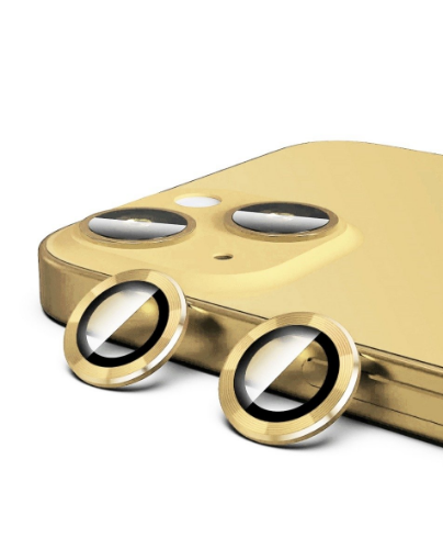 Picture of Metal Ring with HD Tempered Glass for iPhone 15 / 15 Plus (GOLD)