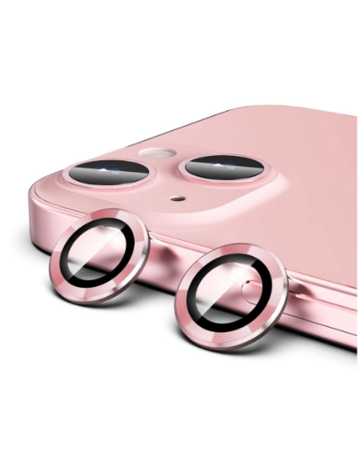 Picture of Metal Ring with HD Tempered Glass for iPhone 15 / 15 Plus (PINK)
