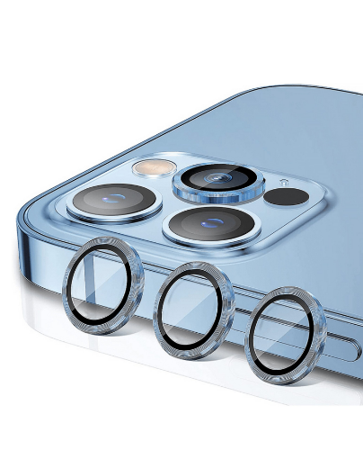 Picture of Metal Ring with HD Tempered Glass for iPhone 15 Pro / 15 Pro Max (BLUE)