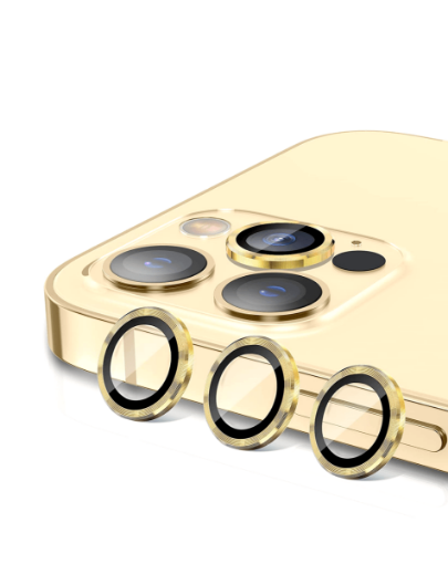 Picture of Metal Ring with HD Tempered Glass for iPhone 15 Pro / 15 Pro Max (GOLD)