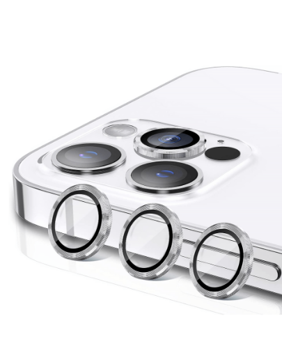 Picture of Metal Ring with HD Tempered Glass for iPhone 15 Pro / 15 Pro Max (WHITE)