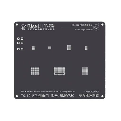 Picture of QianLi 3D Power Logic Positioning Universal Black Stencil for iPhone 6 / 6P (A8)