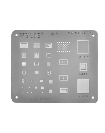 Picture of Wylie BGA Reballing Stencil for iPhone 5G/5C/5S (Silver)