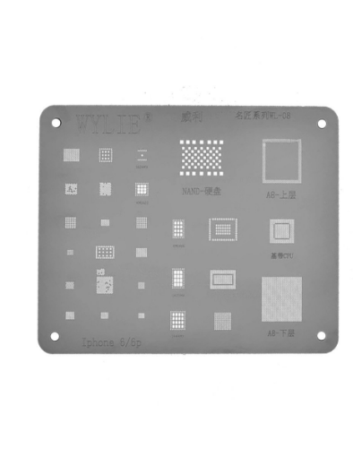 Picture of Wylie BGA Reballing Stencil for iPhone 6/6P (Silver)