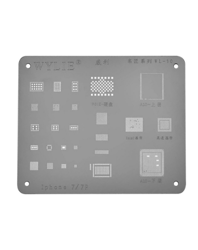 Picture of Wylie BGA Reballing Stencil for iPhone 7/7P (Silver)