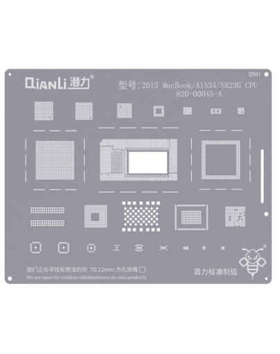Picture of QianLi Bumblebee QS91 Stencil for MacBook / A1534 / SR23G CPU 820-00045-A