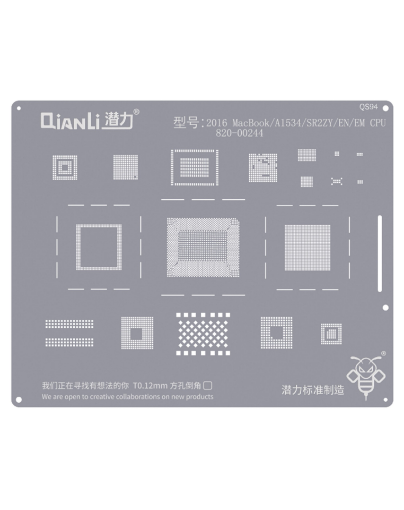 Picture of QianLi Bumblebee QS94 Stencil for MacBook A1534/SR2ZY/EN/EM CPU820-00244