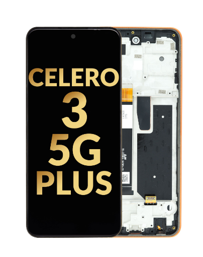 Picture of LCD Assembly with Frame for Boost Mobile Celero 3 5G Plus (ORANGE) (Premium)