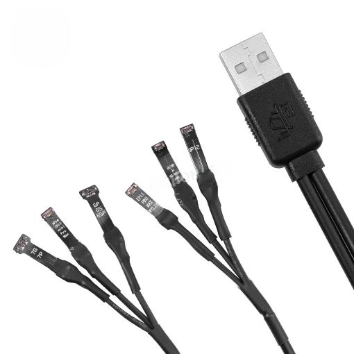 Picture of Wylie 3A 6-Ports USB Power Boot DC Power Supply Test Cable for iPhone 6 to 15 Pro Max