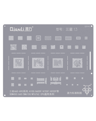 Picture of QianLi Bumblebee QS140 CPU Universal Stencil for Galaxy A10 to A70 (A105F/A202F/A305N/A40S/A505F/A515F/A530F/A600F/A750F