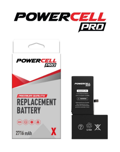 Picture of POWERCELL PRO Replacement Battery for iPhone X (2716 mAH)