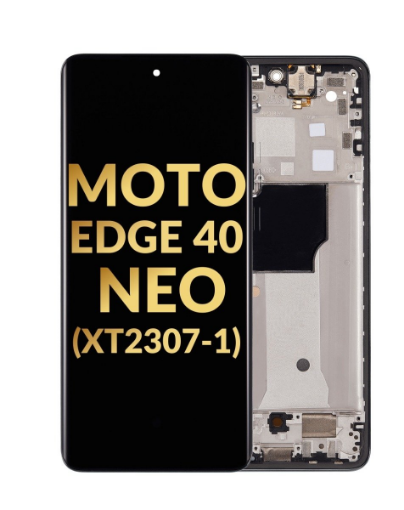 Picture of OLED Assembly with Frame for Motorola Moto Edge 40 Neo (XT2307-1 / 2023) (BLACK) (Premium)