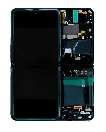 Picture of OLED Assembly with Frame for Galaxy Z Flip 5G F707 2020 (MYSTIC GRAY) (Service Pack)