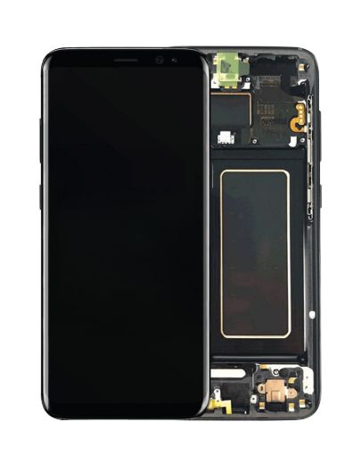 Picture of OLED Assembly with Frame for Galaxy S8 (G950) (MIDNIGHT BLACK) (Premium)