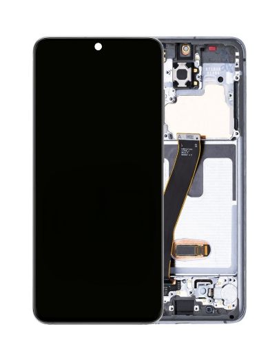 Picture of OLED Assembly with Frame for Galaxy S20 (G980 / G981) (Verizon UW) (CLOUD WHITE) (Aftermarket OLED)