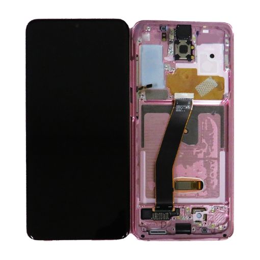 Picture of OLED Assembly with Frame for Galaxy S20 (G980 / G981) (Not Compatible with Verizon) (CLOUD PINK) (Aftermarket)