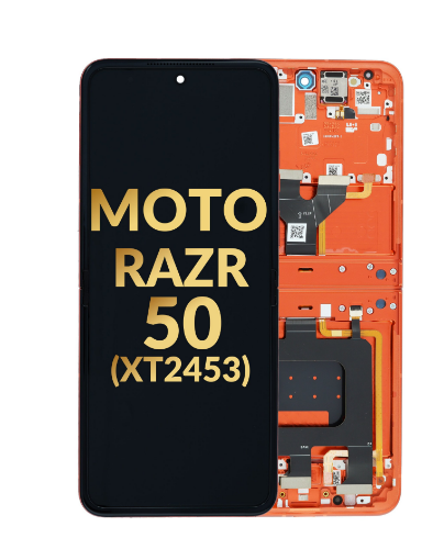Picture of Main OLED Assembly with Frame for Motorola Moto Razr 50 (XT2453 / 2024) (ORANGE) (Premium)