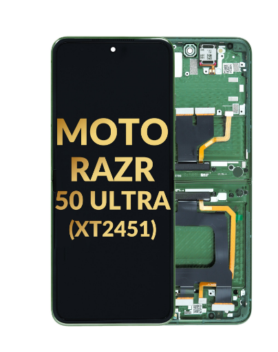 Picture of Main OLED Assembly with Frame for Motorola Moto Razr 50 Ultra (XT2451 / 2024) (GREEN) (Premium)