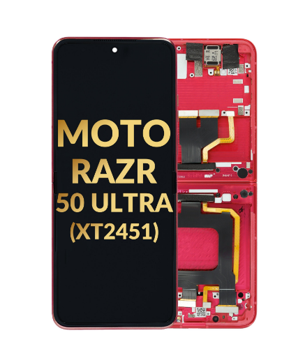 Picture of Main OLED Assembly with Frame for Motorola Moto Razr 50 Ultra (XT2451 / 2024) (RED) (Premium)