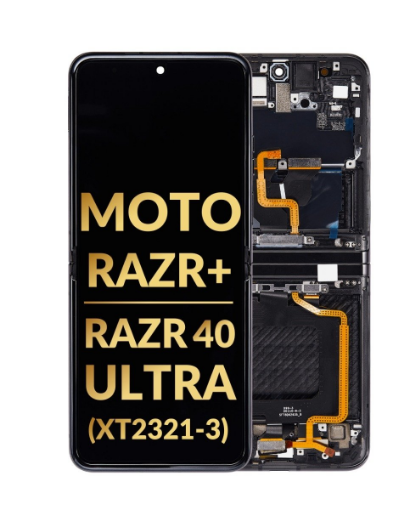 Picture of Main OLED Assembly with Frame for Motorola Moto Razr+ (XT2321-3 / 2023) (BLACK) (Premium)