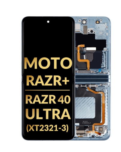 Picture of Main OLED Assembly with Frame for Motorola Moto Razr+ (XT2321-3 / 2023) (GLACIER BLUE) (Premium / Refurbished)