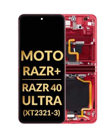 Picture of Main OLED Assembly with Frame for Motorola Moto Razr+ / Razr 40 Ultra (XT2321-3 / 2023) (VIVA MAGENTA) (Premium)