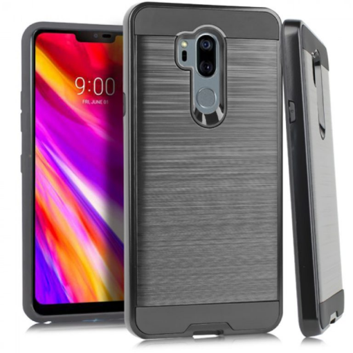 Picture of LG G7 ThinQ Shock Absorption Protective Dual Layer Case- SILVER (Only Ground Shipping)