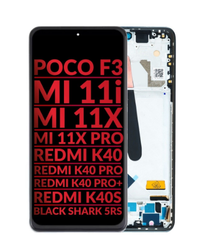 Picture of LCD Assembly with Frame for Xiaomi Poco F3 / MI 11i / MI 11X / MI 11X Pro / Redmi K40 / K40 Pro / K40 Pro+ / K40S / Black Shark (Aftermarket)