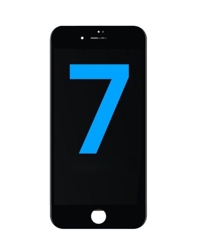 Picture of LCD Assembly with Steel Plate for iPhone 7 (Black) (Aftermarket / QV6)