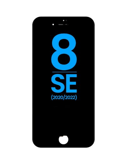 Picture of LCD Assembly with Steel Plate for iPhone 8 / SE (2020 / 2022) (Black) (Premium / LG)