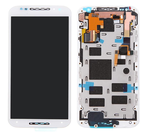 Picture of LCD Assembly with Frame for Motorola Moto X2 (XT1092) (WHITE) (Premium)