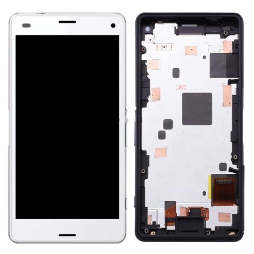 Picture of LCD Assembly with Frame for Sony Xperia Z3 Mini / Z3 Compact (WHITE) (Premium)