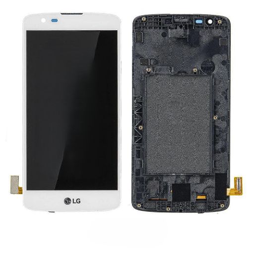 Picture of LCD Assembly with Frame for LG K8 (K350 / 2016) / Phoenix 2 / Escape 3 (WHITE) (Premium)