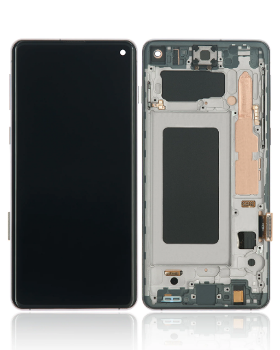 Picture of LCD Assembly with Frame for Galaxy S10 (G973) (without Fingerprint Sensor) (PRISM BLACK) (Aftermarket)