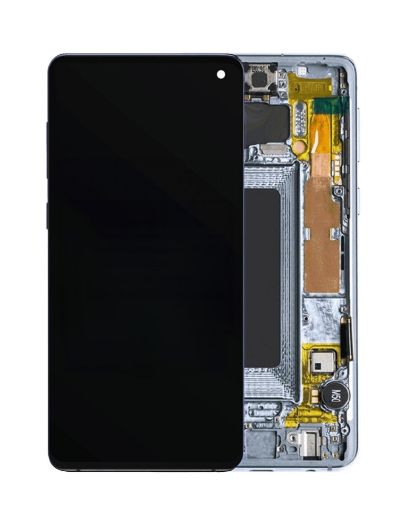 Picture of LCD Assembly with Frame for Galaxy S10 (G973) (without Fingerprint Sensor) (PRISM BLUE) (Aftermarket)
