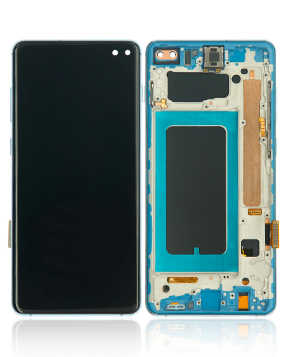 Picture of LCD Assembly with Frame for Galaxy S10 Plus (G975) (without Fingerprint Sensor) (PRISM BLUE) (Aftermarket)