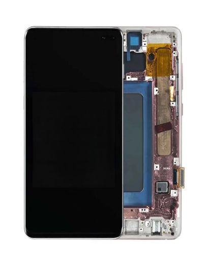 Picture of LCD Assembly with Frame for Galaxy S10 Plus (G975) (without Fingerprint Sensor) (PRISM WHITE) (Aftermarket)