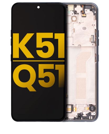 Picture of LCD Assembly with Frame for LG K51 / Q51 / Reflect (BLACK) (Premium)
