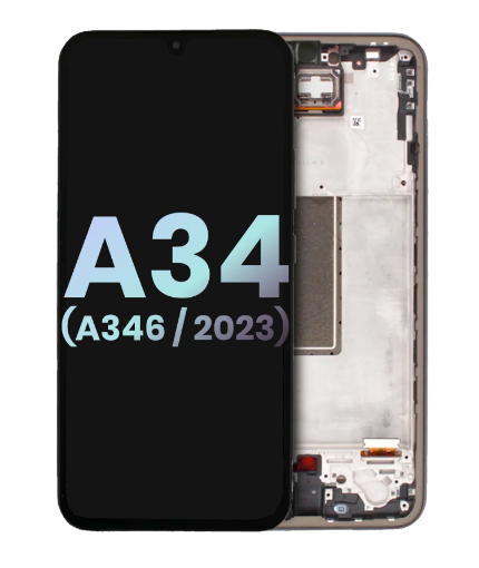Picture of LCD Assembly with Frame for Galaxy A34 5G (A346 / 2023) (AWESOME GRAPHITE) (Premium)
