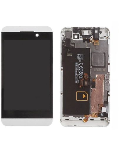 Picture of LCD Assembly with Frame for BlackBerry Z10 (WHITE) (Premium)