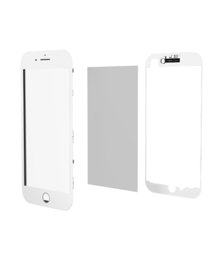 Picture of iPhone 8 Plus OCA Master (Front Glass + Frame + OCA Pre-Installed) (3 in 1) (WHITE) (Pack of 2)