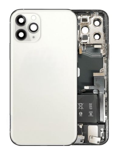 Picture of iPhone 11 Pro Back Housing w/ Small Parts & Battery (SILVER) (OEM Pull C Grade)